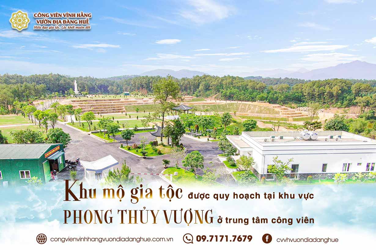 Khu mộ gia tộc được quy hoạch tại khu vực Phong Thủy Vượng ở trung tâm công viên