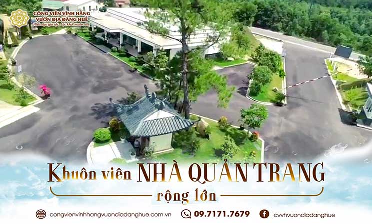 Khuôn viên Nhà Quản Trang rộng lớn